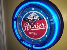 Rainier Washington Beer Bar Man Cave Neon Clock Advertising Sign for sale  Shipping to Canada