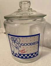 Vintage PILLSBURY DOUGHBOY POPPIN FRESH GOODIES GLASS COOKIE JAR CANISTER for sale  Zion