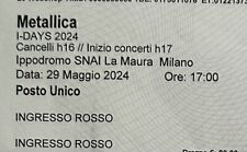 Biglietto concerto metallica usato  Bologna
