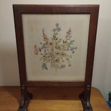 Vintage Fire Screen Wooden Fire Screen, Decorative Fire Screen Embroidered 49x67 for sale  Shipping to South Africa