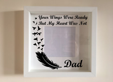 Box Frame Vinyl Decal Sticker Wall art Quote Your Wings were ready feathers Dad for sale  Shipping to South Africa