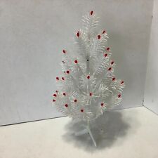 Mesa de plástico blanco vintage década de 1960 árbol de Navidad ahorrativo 12" de alto, usado segunda mano  Embacar hacia Argentina