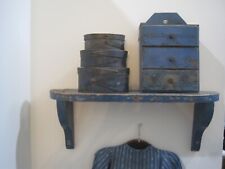 Prateleira de madeira pintura azul original do século XIX primitiva American Country Find, usado comprar usado  Enviando para Brazil