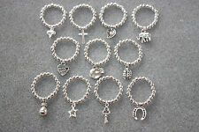 REDUCED! Silver Plated Beads & Silver Tone Dangle Charm Stretch Thumb Toe Ring for sale  MANCHESTER