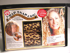 12 Wrap Snap & Go Comfort Hair Rollers Soft Lepard Print Fabric Curlers 2001 Z for sale  Shipping to South Africa