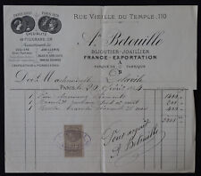 Invoice 1894 paris d'occasion  Expédié en Belgium