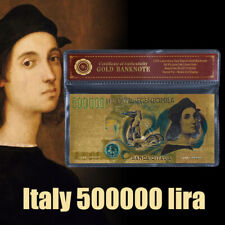 Usado, Billete de oro 1997 recuerdo italiano de 500000 liras color Italia con manga de certificado de autenticidad segunda mano  Embacar hacia Argentina
