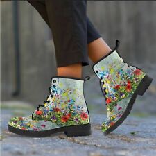 Oil Painting Casual Women Ankle Boots size 11 Autumn Leather Vulcanized Rubber for sale  Shipping to South Africa