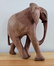 Vintage Hand Carved Wooden Elephant Statue for sale  Shipping to South Africa