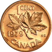 1979 CANADA 1 Cent Copper Penny Uncirculated na sprzedaż  Wysyłka do Poland