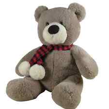 Aurora Plush Teddy Bear with Checkered Scarf, Very Soft, Cuddly, Classic Toy  for sale  Shipping to South Africa