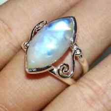 Natural Moonstone Band Ring 925 Sterling Silver Engagement Ring All Size HM181 for sale  Shipping to South Africa
