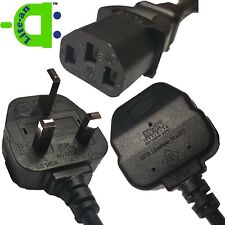 IEC Kettle Lead Power Cable 3 Pin UK Plug For PC Monitor TV C13 to BS1363 Lot til salgs  Frakt til Norway