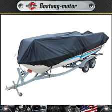 Waterproof Heavy Duty Boat Cover Trailerable Fishing Ski Bass V-Hull Runabouts for sale  Shipping to South Africa