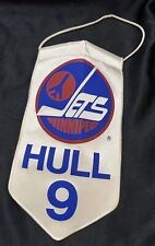 Mini banner esportivo vintage Bobby Hull #9 licenciado pela NHL 10” jatos Winnipeg branco azul comprar usado  Enviando para Brazil