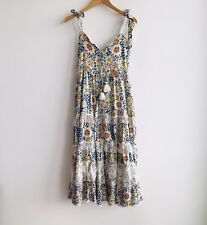 NWT Beatnik Philosophy Layer Tie Lace Floral Boho Midi Dress Size L 100% Cotton na sprzedaż  Wysyłka do Poland