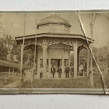 Fotografía antigua en CDV para hombres al aire libre High Rock Springs Saratoga Springs NY segunda mano  Embacar hacia Argentina