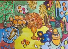 Used, Colourful French Painting UnSign W/C Paper 11x8" Unframed  for sale  Shipping to South Africa