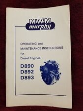 Manual de manutenção do operador do proprietário do motor diesel MWM Murphy D890 D892 D893 comprar usado  Enviando para Brazil