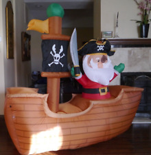 Papá Noel Barco Pirata Navidad Inflable Decoración Inflable Exterior Luz Césped Vacaciones segunda mano  Embacar hacia Argentina