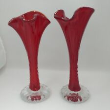 vases red x2 for sale  ROMFORD