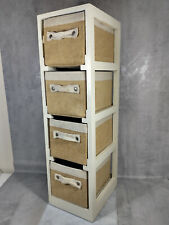 Used, NEXT Vertical Slim Chest of Drawers - Storage Unit with 4 Fabric Drawers - White for sale  Shipping to South Africa