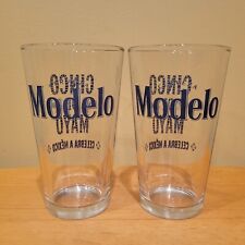 Lote de 2 vasos con pinta de cerveza Modelo Cerveza CINCO DE MAYO Maracas azul logotipo conjunto segunda mano  Embacar hacia Mexico