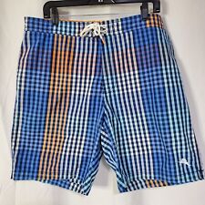 Pantalones cortos de baño Tommy Bahama forrados de malla multicolor a cuadros talla XL Vive la vida de la isla segunda mano  Embacar hacia Argentina