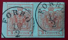 Selos da Áustria 1850 3kr par "Forro", usado comprar usado  Enviando para Brazil