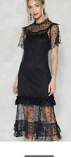 Used, Nasty Gal Black Dress Mesh Polka Dot Overlay Ruffles Sexy Womens SZ 4 for sale  Shipping to South Africa