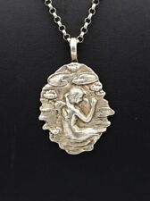 Sterling Silver Pendant Necklace Art Nouveau Mermaid Mythical 24" 925 Chain for sale  Shipping to South Africa