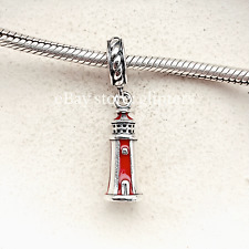 Berloque pendurado farol prata esterlina Pandora com esmalte vermelho #791137EN42 comprar usado  Enviando para Brazil