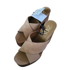 Zara zamszowe sandały na obcasie na platformie rozm. 6,5 brązowe, używany na sprzedaż  Wysyłka do Poland