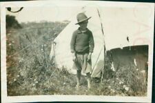 Chapéu tenda acampamento 1920 Inglaterra Sussex Selsey menino 2,6x1,7" original, usado comprar usado  Enviando para Brazil