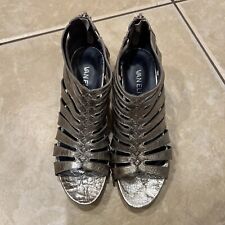 Used, VanEli Silver Strappy Leather Sandals Women Size 8 Narrow for sale  Shipping to South Africa