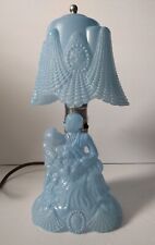 Hermosa lámpara tocador vintage de vidrio azul Southern Belle Victorian Lovers funciona segunda mano  Embacar hacia Argentina