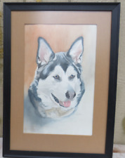 Framed watercolor siberian for sale  Grants Pass