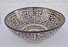 HAND PAINTED CERAMIC WASH BASIN * BLACK & WHITE  * FES POTTERY * 2 SIZES for sale  Shipping to South Africa