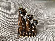 wooden cat ornament for sale  CHESTERFIELD
