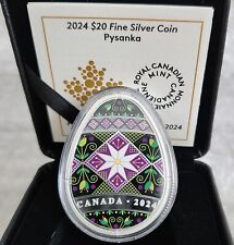 Moneda de plata a prueba de Canadá Pysanka ucraniana tradicional 2024 $20 1 OZ en forma de huevo segunda mano  Embacar hacia Argentina