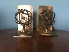 2 Antique Armillary Brass Desktop Globe Sphere  Seafaring bookends Astrolabe for sale  Shipping to South Africa