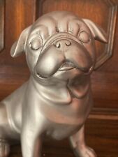 Silver pug sculpture for sale  MARCH
