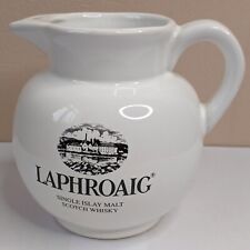 Vintage Laphroaig Whiskey Jug Ceramic Barware Seton Pottery White Scotch, used for sale  Shipping to South Africa