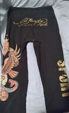 Womens ED HARDY Sport Black Stretch Capri Pants. Size Medium. Dragon. USED/AS IS for sale  Shipping to South Africa