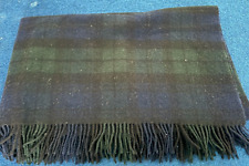 Woolmark Pure New Wool Tartan Pattern Blue/Green Blanket 168 x 140cm for sale  Shipping to South Africa