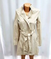 Miss Bluemarine Y2K Women Beige Double Breasted Trench Coat S/M Ruffled Back for sale  Shipping to South Africa
