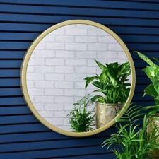 Large Gold Round Wall Mirror Metal Frame Industrial Living Room Bathroom Hallway for sale  Shipping to South Africa