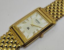 Relógio de pulso masculino Seiko fino quartzo figura romana rosto branco pulseira de ouro feito no Japão comprar usado  Enviando para Brazil