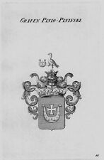 1820 Pinio Pininski Stemma Nobile Cappotto Of Arms Heraldry Araldica Crest na sprzedaż  Wysyłka do Poland