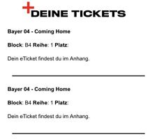 Tickets bayer04 leverkusen gebraucht kaufen  Dieringhausen,-Derschlag